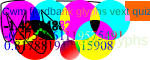 A very small image has all of the features of the FingerprintJS image crammed into it and more. The string "Cwm fjordbank glyphs vext quiz" is still here twice, a small part of the orange rectangle is visible in its usual location, and two technicolor three-circle Venn diagrams are visible. There are also three floating-point numbers (-1.42..., -0.575..., 0.817...), a smaller circle filled with a gradient, and a long smooth line that looks like a random scribble.