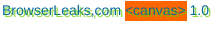 The text "BrowserLeaks,com <canvas> 1.0" is written in green font with a light green shadow. There is an orange rectangle positioned precisely under the word "<canvas>".
