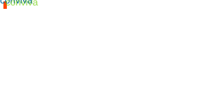 The string "Conviva" is rendered in dark green with a light green shadow in the very top right of an otherwise empty image. The text is heavily cropped, only its bottom half is visible. Under the string there is a small red rectangle.