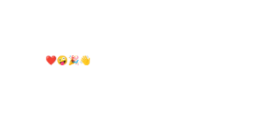 The string of emojis ❤️🤪🎉👋 appears in the middle of a large image with lots of empty space around it.