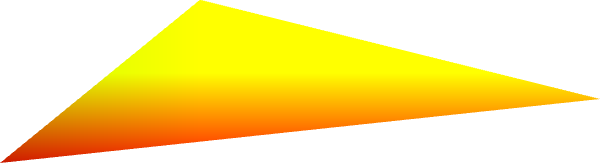 A very wide image of a triangle filled with a red-yellow gradient. (The image has been cropped from its original size of 2000×200, removing large areas of empty space to the left and right of the triangle.)