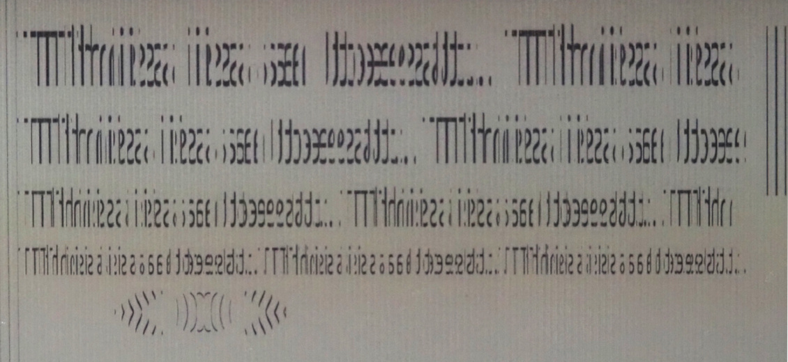 A macro photo of the image, displayed on an E Ink screen and viewed through a lenticular sheet. A macro photo of the image, displayed on an E Ink screen and viewed through a lenticular sheet.